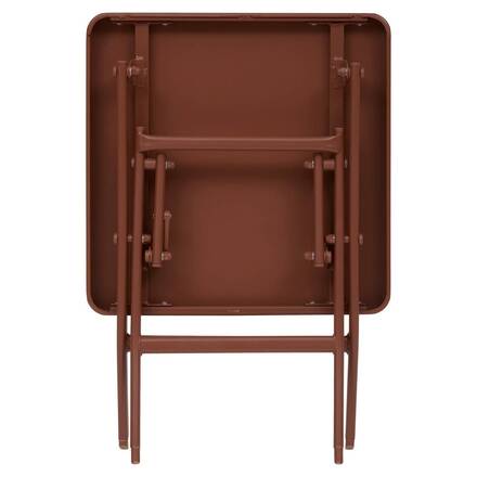 Mesa auxiliar de jardín plegable cuadrada GREENSBORO Caoba 40 x 40 cm - Acero, Tratamiento Antioxidante Reforzado