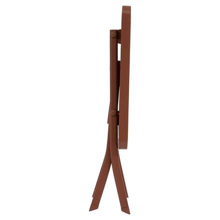 Mesa auxiliar de jardín plegable cuadrada GREENSBORO Caoba 40 x 40 cm - Acero, Tratamiento Antioxidante Reforzado