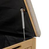 Baúl de almacenamiento LODGIA Beige 100L - Acacia certificado FSC®, Acero Acacia