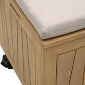 Baúl de almacenamiento LODGIA Beige 210L - Acacia certificado FSC®, Acero Acacia