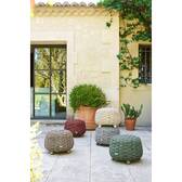 Puf de jardín redondo OBBAE Verde laurel 48,5 x 48,5 x 38 cm - Aluminio tratado con epoxi, Poliéster, Textilene Laurel