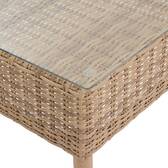 Mesa de centro de jardín rectangular MOORÉA Savana 72 x 36 x 90 cm - Aluminio con recubrimiento de epoxi, Vidrio Savana