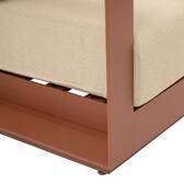 Sofá esquinero de jardín ALLURE Beige / Caoba 5 plazas - Aluminio tratado con epoxi, Poliéster Beige / Marrón caoba