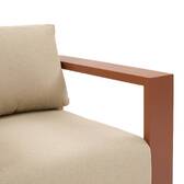 Sofá esquinero de jardín ALLURE Beige / Caoba 5 plazas - Aluminio tratado con epoxi, Poliéster Beige / Marrón caoba