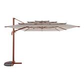 Parasol lateral rectangular inclinable MELHIA Lino / Caoba 4 x 3 m - Acero, Aluminio, Olefina Lino / Marrón caoba