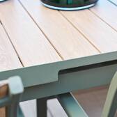 Mesa de jardín rectangular extensible ÉVASION Lino / Verde laurel 10 plazas - Aluminio recubierto de epoxi Lino / Laurel