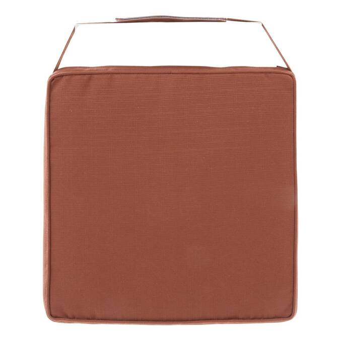 Cojín para silla KORAÏ Caoba 40 x 40 cm - Poliéster Marrón Caoba