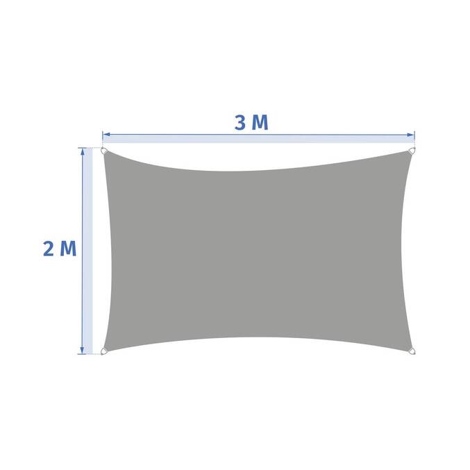 Vela de sombra rectangular ELYORA Verde laurel 3 x 2 m - Poliéster3795