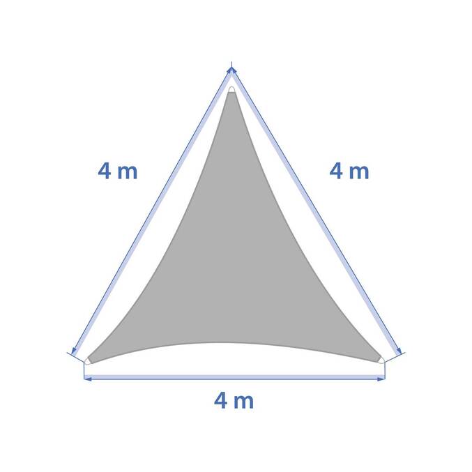 Vela de sombra triangular ELYORA Trigo 4 x 4 m - Poliéster Trigo