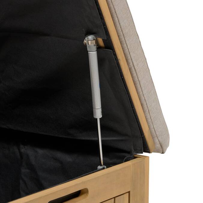 Baúl de almacenamiento LODGIA Beige 100L - Acacia certificado FSC®, Acero3634