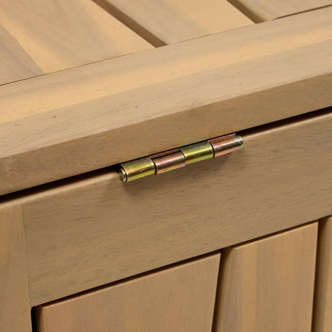 Baúl de almacenamiento LODGIA Beige 165L - Acacia certificado FSC®, Acero3634