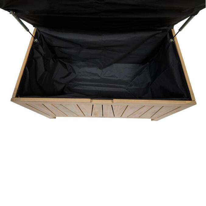 Baúl de almacenamiento LODGIA Beige 165L - Acacia certificado FSC®, Acero3634