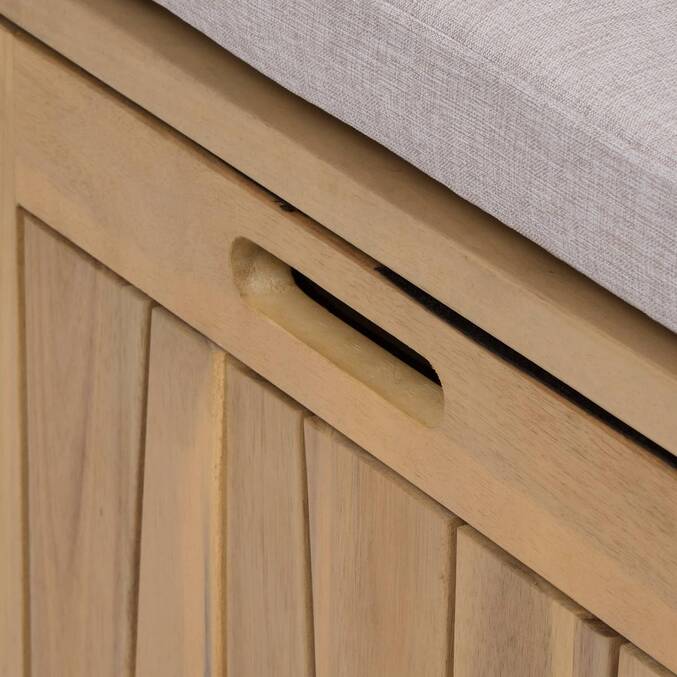 Baúl de almacenamiento LODGIA Beige 210L - Acacia certificado FSC®, Acero3634