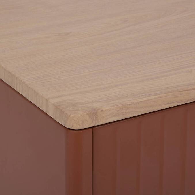 Aparador de jardín IRONIA Caoba 90 x 45 x 86 cm - Acero galvanizado, Tratamiento antióxido reforzado3878