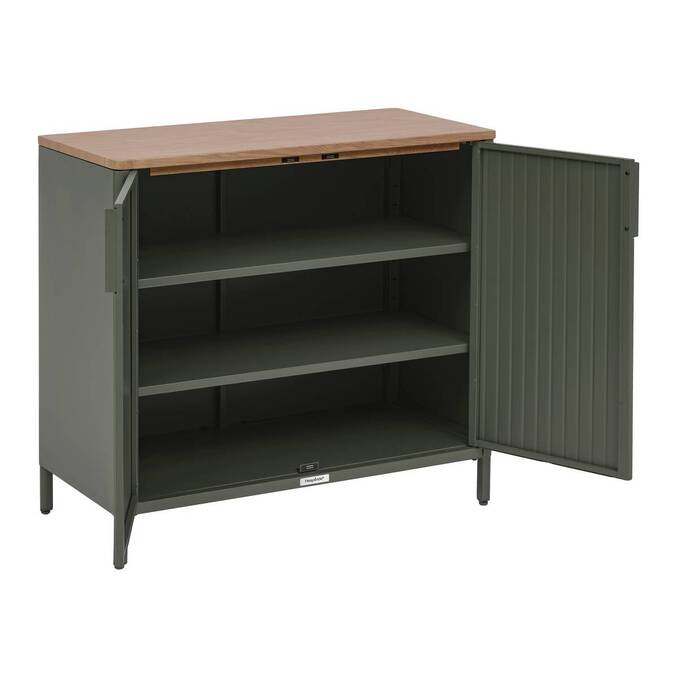 Aparador de jardín IRONIA Verde laurel 90 x 45 x 86 cm - Acero galvanizado, Tratamiento antióxido reforzado3795