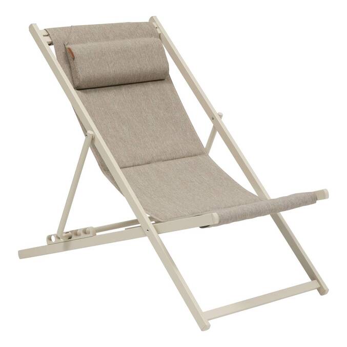 Tumbona plegable de jardín LUNIVIA Arcilla 5 posiciones - Aluminio tratado con epoxi, Texaline3704