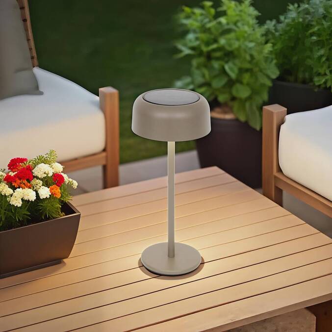 Lámpara solar BOLTY Grafito H.30 cm - Aluminio Café
