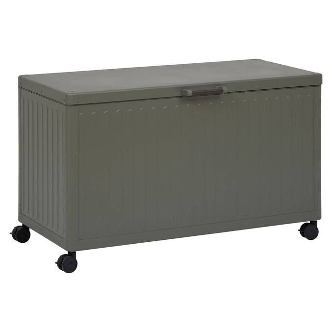 Baúl de almacenamiento EDENIO Verde laurel 510 L - Acero tratado con epoxi, Aluminio tratado con epoxi3795