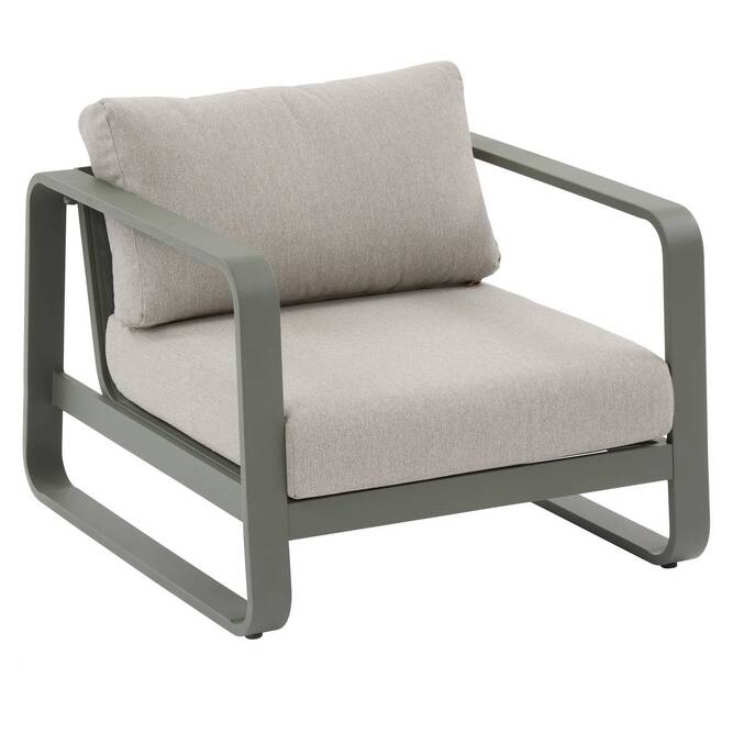 Sillón de jardín DOMILLY Beige / Verde laurel Aluminio tratado con epoxi, Olefina3879