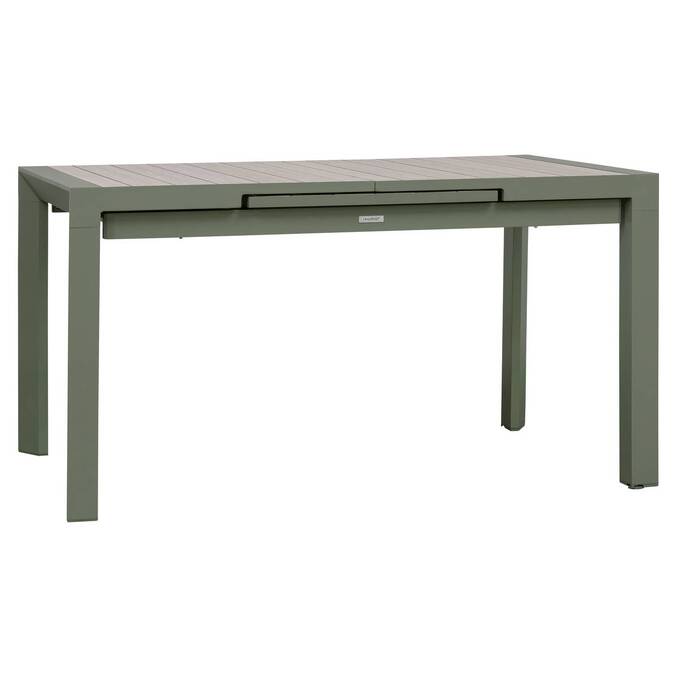 Mesa de jardín rectangular extensible ÉVASION Lino / Verde laurel 8 plazas - Aluminio recubierto de epoxi3799