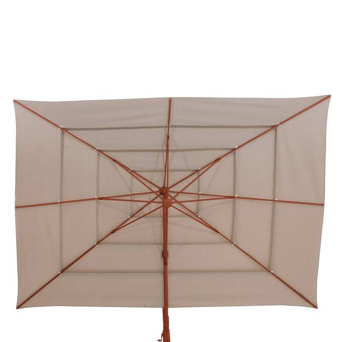Parasol lateral rectangular inclinable MELHIA Lino / Caoba 4 x 3 m - Acero, Aluminio, Olefina Lino / Marrón caoba
