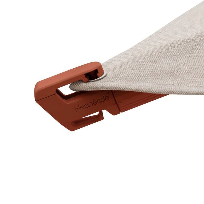 Parasol lateral rectangular inclinable MELHIA Lino / Caoba 4 x 3 m - Acero, Aluminio, Olefina Lino / Marrón caoba