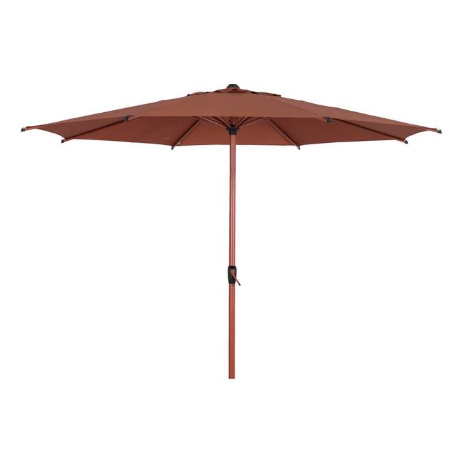 Sombrilla redonda inclinable LOOMPA Caoba 3 m - Acero, Aluminio, Poliéster Marrón Caoba