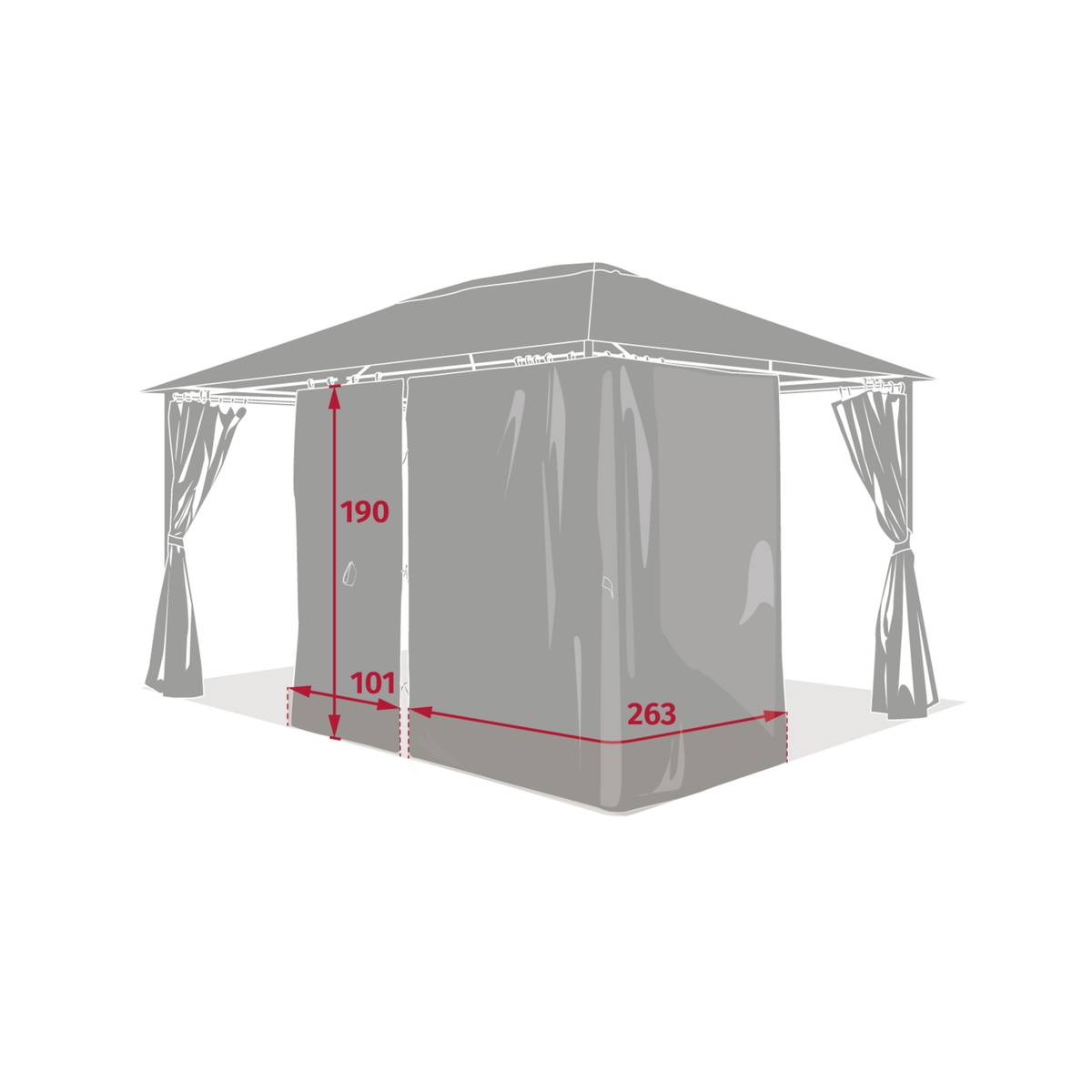 Cortina, mosquitera SANTORINI Beige lino Para SANTORINI 4 x 3 m - 1 lado 2,6 x 1,9 m - Poliéster Beige lin