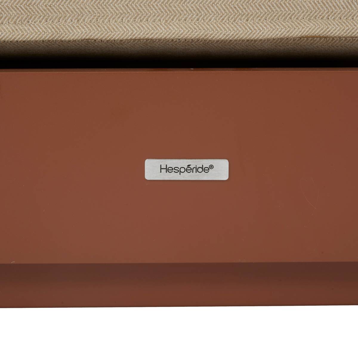 Sillón lounge de jardín sin brazos ALLURE Beige / Caoba Aluminio tratado con epoxi, Poliéster Beige / Marrón caoba