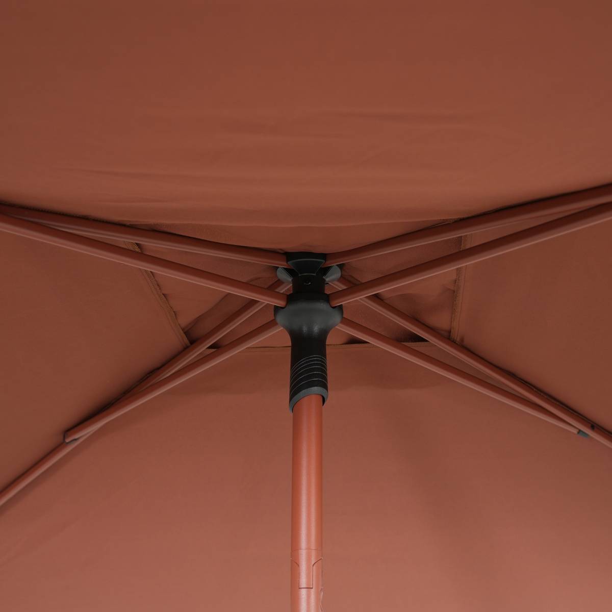 Sombrilla cuadrada inclinable SOYA Caoba 2,5 x 2,5 m - Acero, Poliéster Marrón Caoba