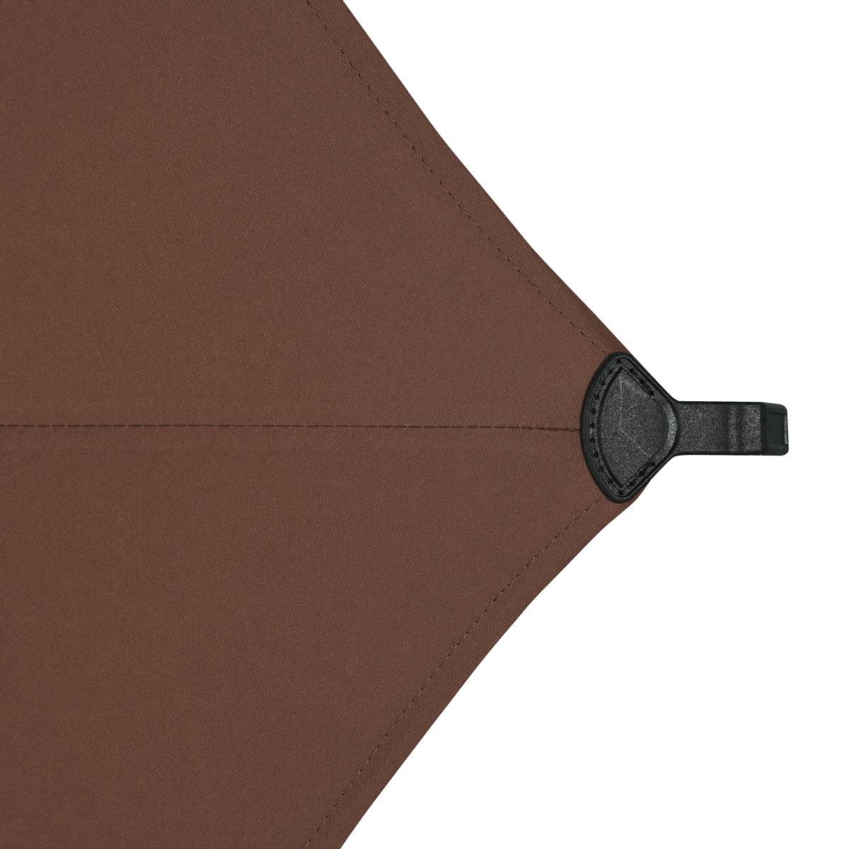 Parasol lateral redondo MANOA Caoba 3 m - Acero, Poliéster Marrón Caoba