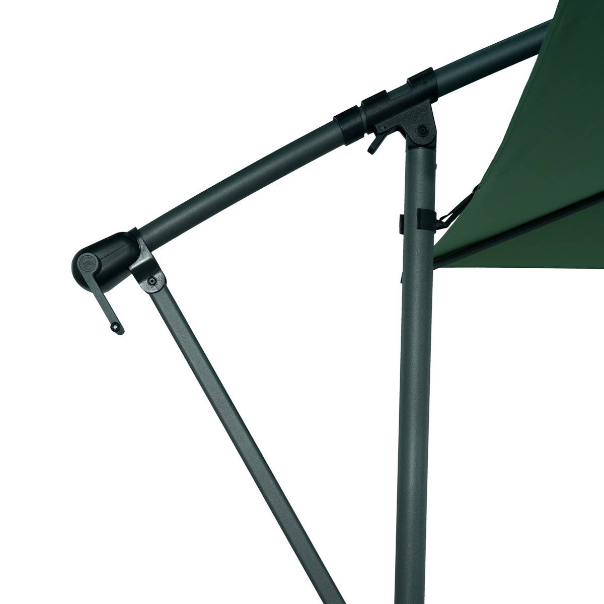 Parasol lateral redondo MANOA Verde oliva / Grafito 3 m - Acero, Poliéster Verde oliva / Grafito