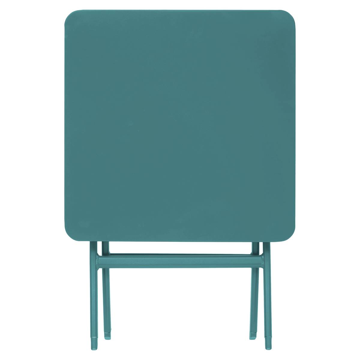 Mesa auxiliar de jardín plegable cuadrada GREENSBORO Verde ópalo 40 x 40 cm - Acero, Tratamiento Antioxidante Reforzado Verde ópalo