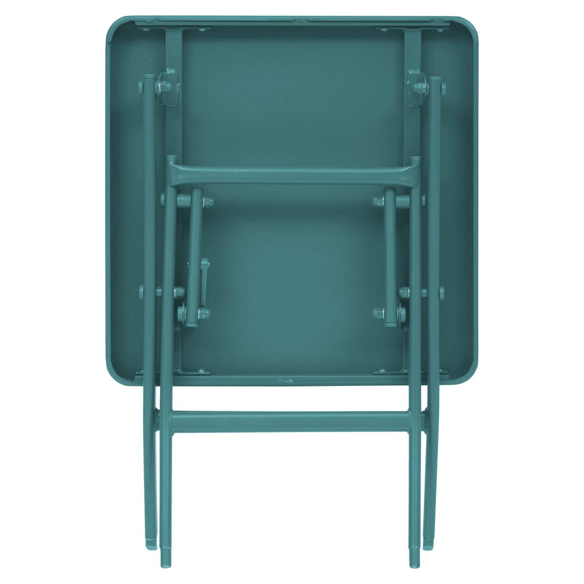 Mesa auxiliar de jardín plegable cuadrada GREENSBORO Verde ópalo 40 x 40 cm - Acero, Tratamiento Antioxidante Reforzado Verde ópalo