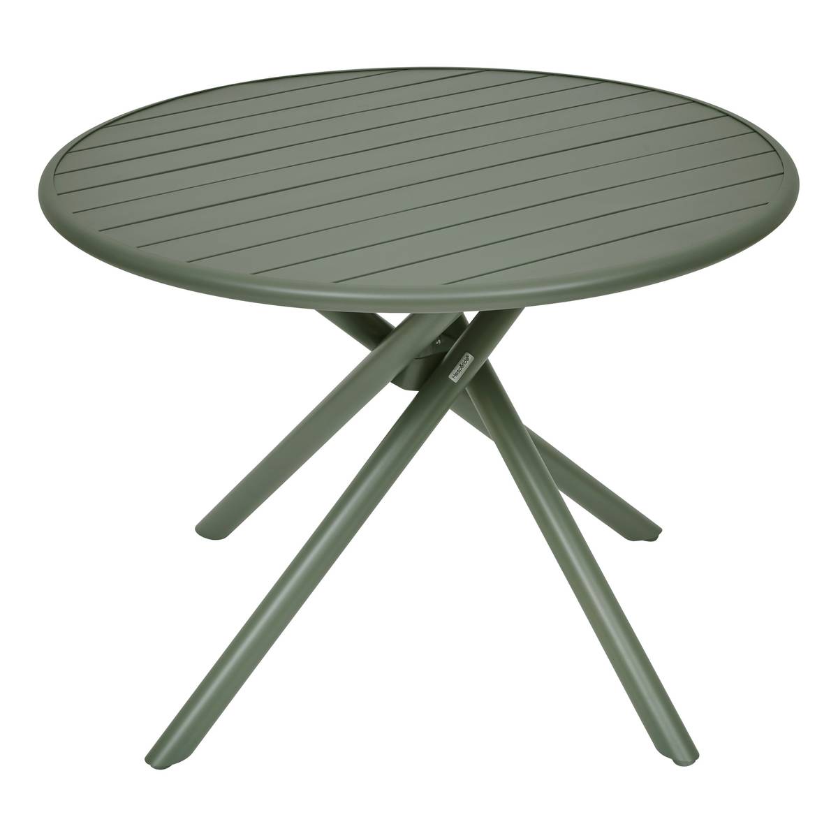 Mesa de jardín redonda NEBULLIA Verde laurel 4 plazas - Aluminio tratado con epoxi, Tratamiento anticorrosión reforzado Laurel