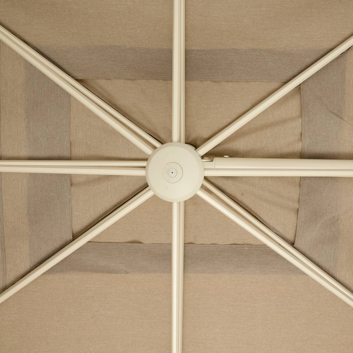 Parasol lateral rectangular inclinable MELHIA Arcilla 4 x 3 - Acero, Aluminio, Olefina Arcilla