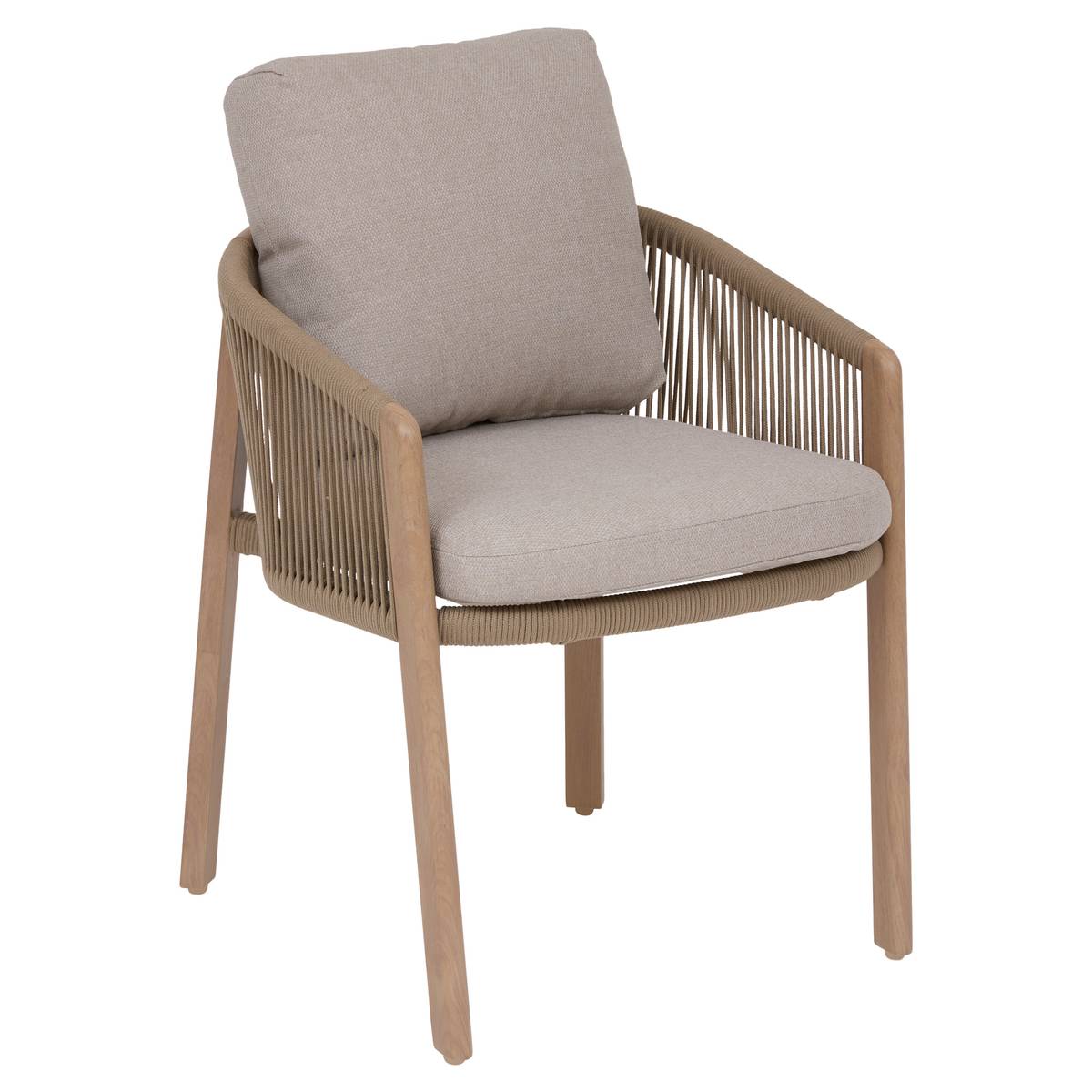 Silla de jardín con reposabrazos NELORA Miel Aluminio tratado con epoxi, Poliéster reciclado Miel / Honey