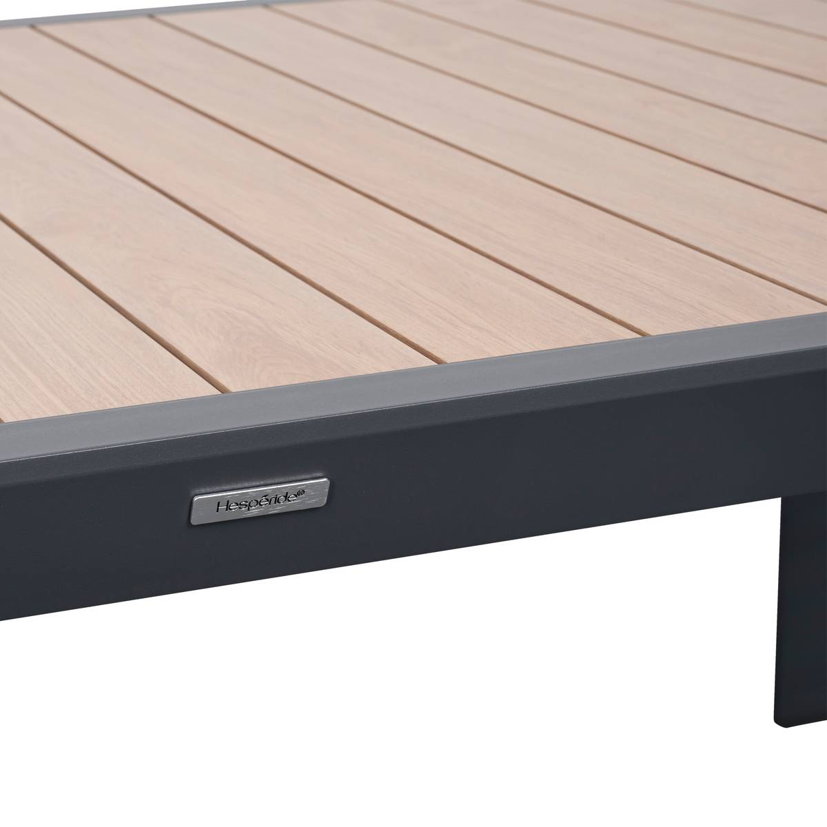 Mesa de jardín rectangular extensible EVASION Miel / Grafito 12 plazas - Aluminio con recubrimiento de epoxi Honey / Grafito