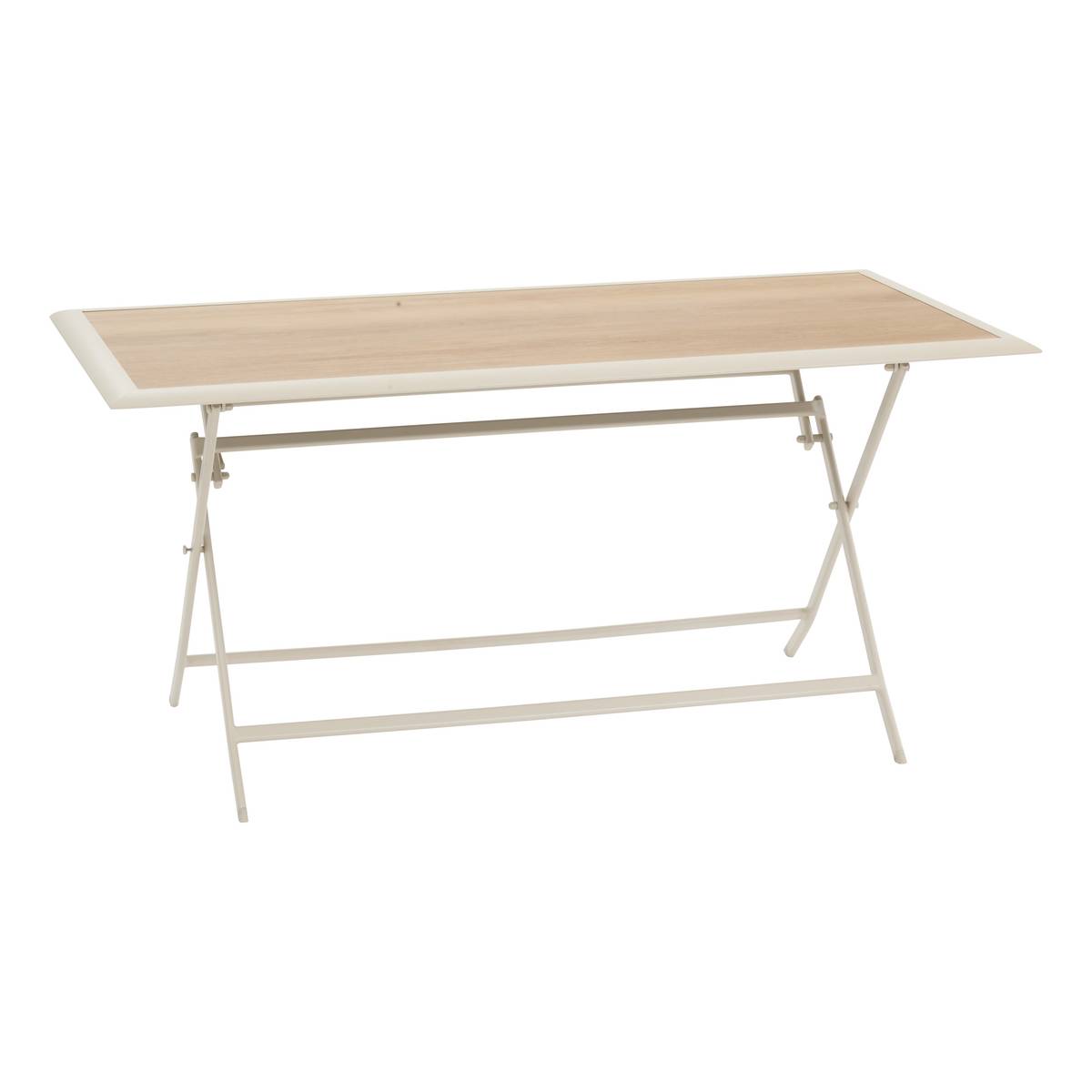 Mesa de jardín rectangular plegable AZUA Espelta / Arcilla 6 plazas - Aluminio tratado con epoxi, Vidrio Espelta / Arcilla