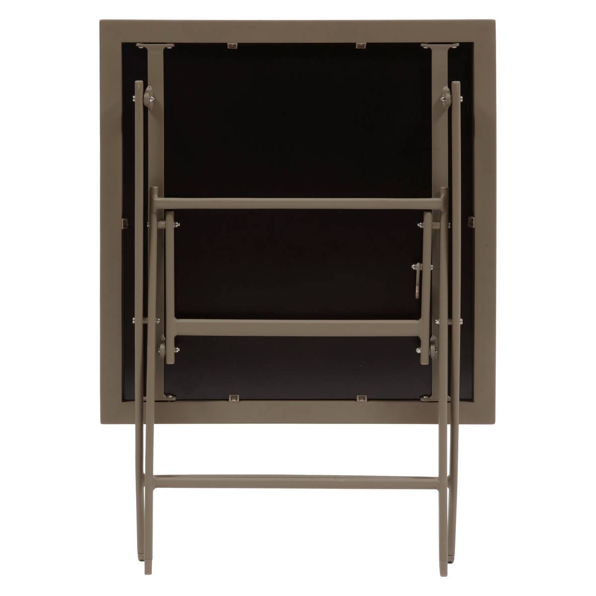 Mesa de jardín plegable cuadrada AZUA Trufa / Café 2 plazas - Aluminio tratado con epoxi, Vidrio Trufa / Café
