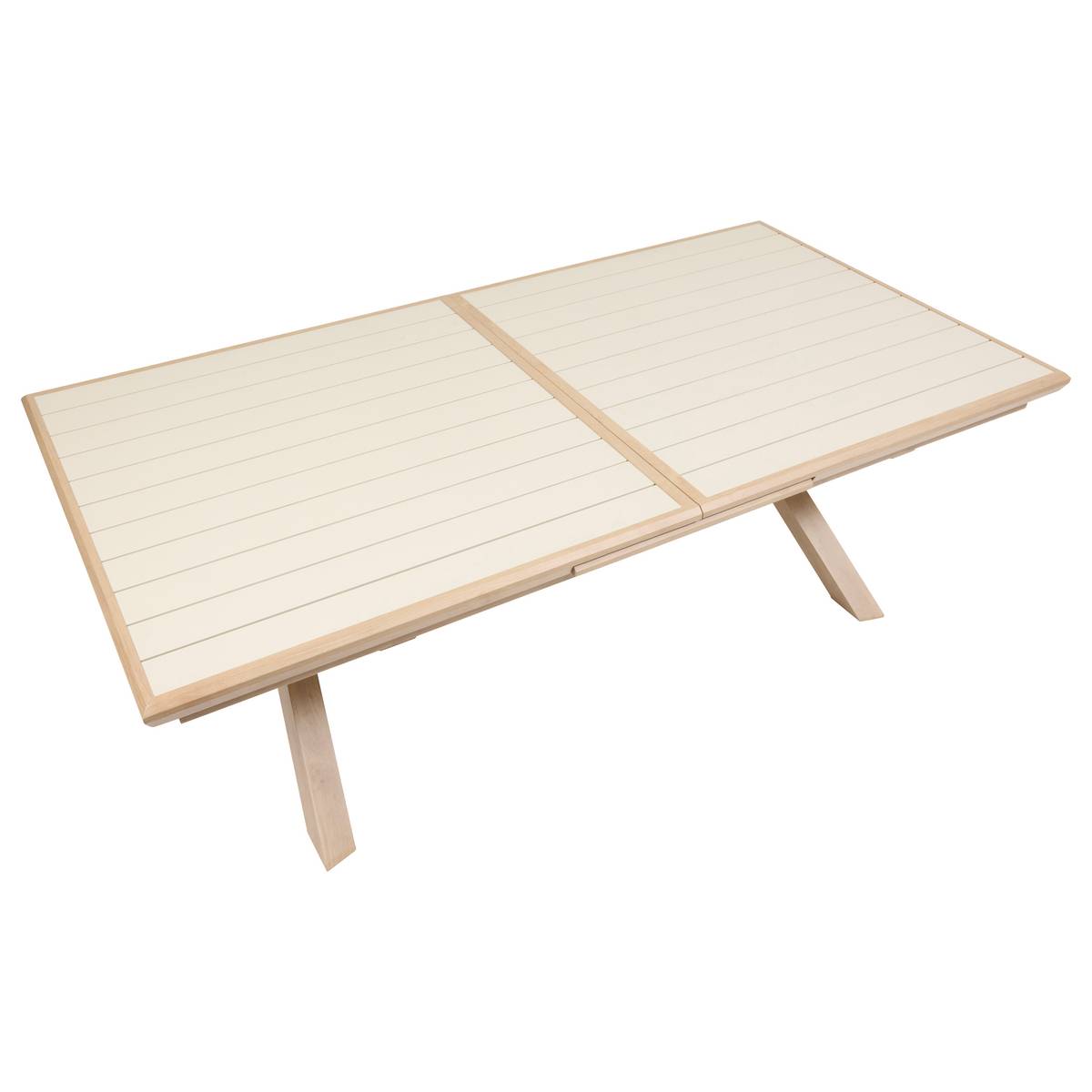 Mesa de jardín rectangular extensible AXIOME Arcilla / Miel 10 plazas - Aluminio recubierto de epoxi Arcilla / Miel