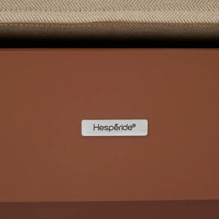 Sofá de jardín ALLURE Beige zebrano / Caoba 3 plazas - Aluminio con recubrimiento de epoxi, Poliéster