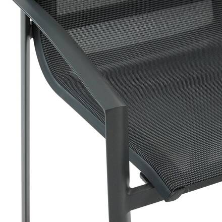 Silla de jardín con reposabrazos AXANT Gris pimienta / Grafito Aluminio tratado con epoxi, Texaline
