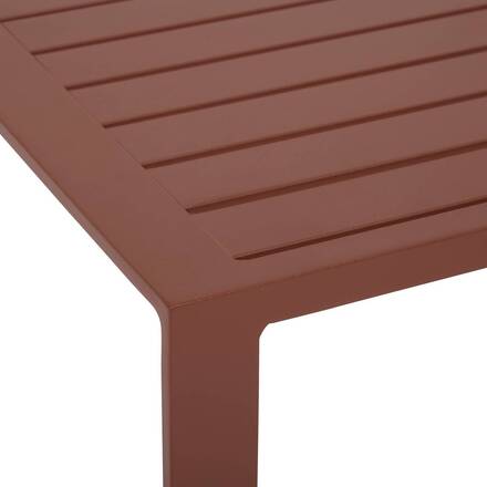 Mesa auxiliar de jardín cuadrada ÉVASION Caoba 38 x 38 cm - Aluminio tratado con epoxi