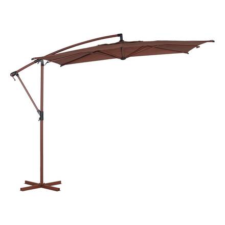 Parasol lateral cuadrado desplazado MANOA Caoba 2,5 x 2,5 m - Acero, Poliéster