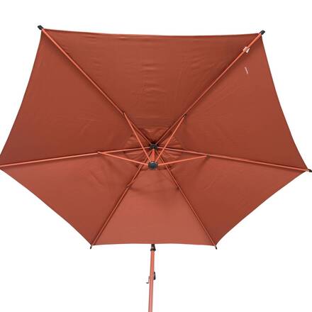 Parasol lateral redondo MANOA Caoba 3 m - Acero, Poliéster