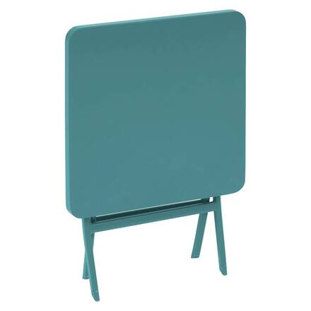 Mesa auxiliar de jardín plegable cuadrada GREENSBORO Verde ópalo 40 x 40 cm - Acero, Tratamiento Antioxidante Reforzado