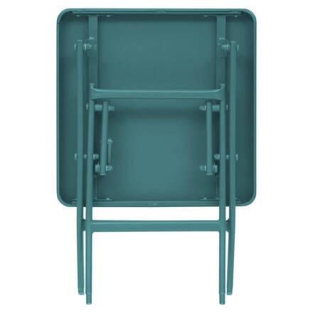 Mesa auxiliar de jardín plegable cuadrada GREENSBORO Verde ópalo 40 x 40 cm - Acero, Tratamiento Antioxidante Reforzado