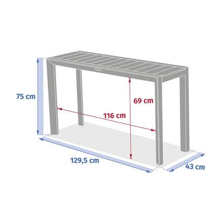Mesa de jardín rectangular ÉVASION Honey / Graphite 2 plazas - Aluminio tratado con epoxi