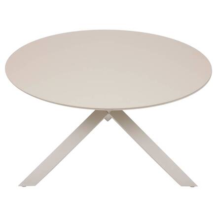 Mesa de jardín redonda ORYON Arcilla 6 plazas - Aluminio tratado con epoxi, Vidrio